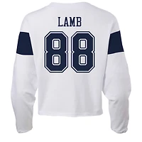 Women's Fanatics CeeDee Lamb Ash Dallas Cowboys Plus Name & Number T-Shirt