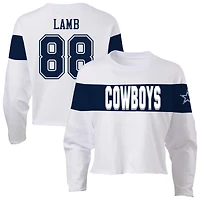 T-shirt Fanatics CeeDee Lamb Ash Dallas Cowboys pour femmes, grande taille, nom et numéro