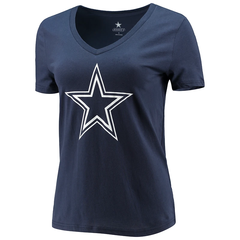 Fanatics CeeDee Lamb Navy Dallas Cowboys Player Icon Nom et numéro T-shirt à col en V pour femmes