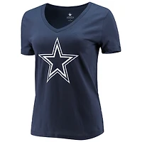 Fanatics CeeDee Lamb Navy Dallas Cowboys Player Icon Nom et numéro T-shirt à col en V pour femmes