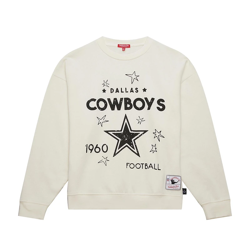 Women's Fanatics Cream Dallas Cowboys Plus Shooting Star Sweatshirt