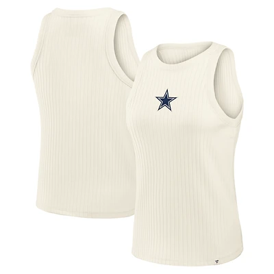 Women's Fanatics Cream Dallas Cowboys Star Play Tri-Blend Ribbed Tank Top