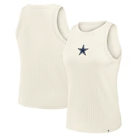 Women's Fanatics Cream Dallas Cowboys Star Play Tri-Blend Ribbed Tank Top