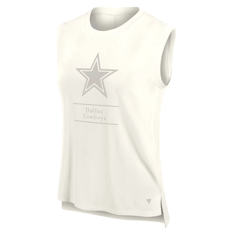 Women's Fanatics Cream Dallas Cowboys Studio Embrace Tank Top