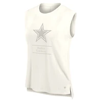 Women's Fanatics Cream Dallas Cowboys Studio Embrace Tank Top