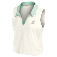 Women's Fanatics Cream Dallas Cowboys Studio Wellness V-Neck Tank Top
