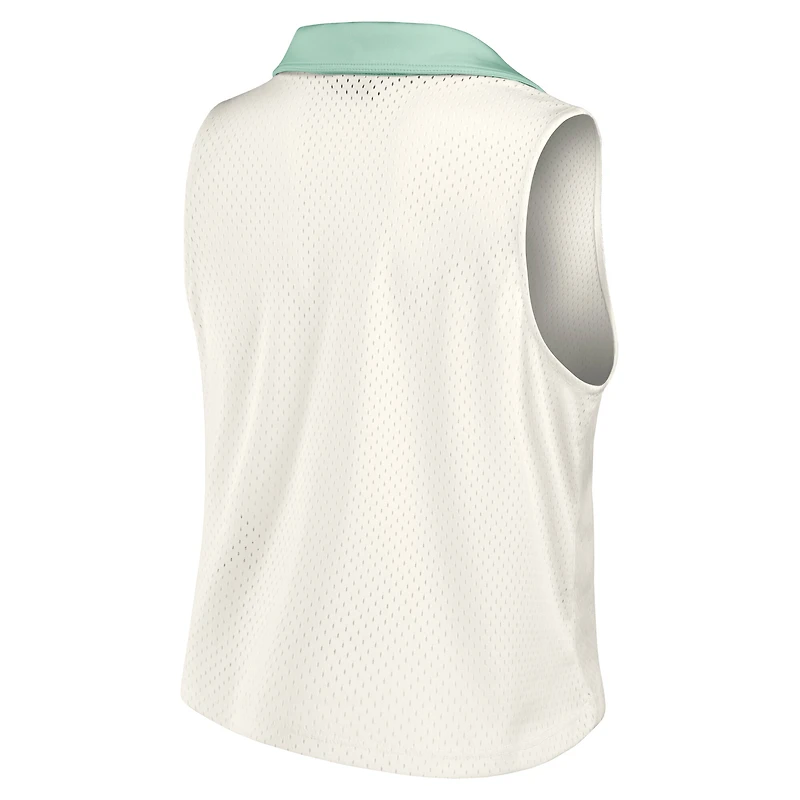 Women's Fanatics Cream Dallas Cowboys Studio Wellness V-Neck Tank Top