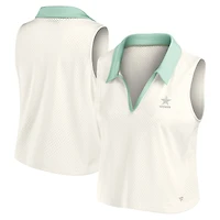 Débardeur col V Studio Wellness crème Fanatics pour femme des Cowboys de Dallas