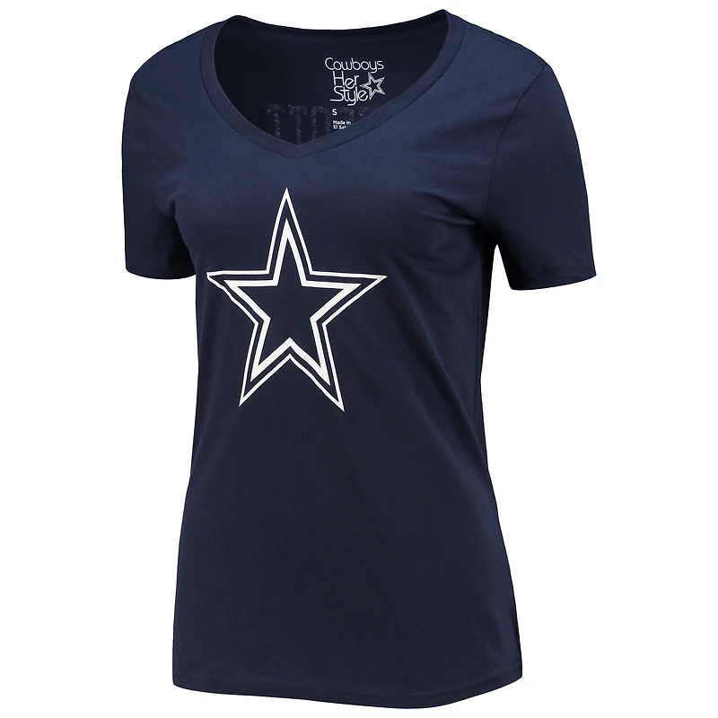 Fanatics pour femmes Dak Prescott Navy Dallas Cowboys Player Icon Name & Number T-shirt à col en V