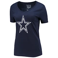 Fanatics pour femmes Dak Prescott Navy Dallas Cowboys Player Icon Name & Number T-shirt à col en V