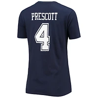 Fanatics pour femmes Dak Prescott Navy Dallas Cowboys Player Icon Name & Number T-shirt à col en V