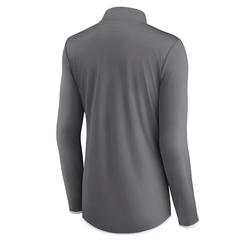 Women's Fanatics Gray Dallas Cowboys Corner Long Sleeve 1/4 Zip Top