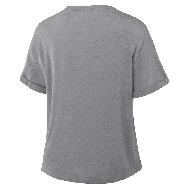 Women's Fanatics Heather Gray Dallas Cowboys Overplayed Tribute Tri-Blend Boxy T-Shirt