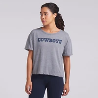 Women's Fanatics Heather Gray Dallas Cowboys Swing Pass Tri-Blend Boxy T-Shirt