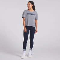 T-shirt boxy tri-blend gris chiné Fanatics pour femme, motif Swing Pass des Cowboys de Dallas