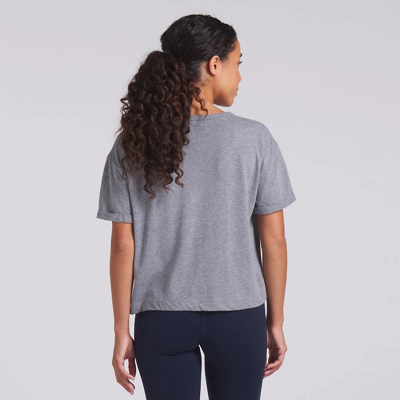 T-shirt boxy tri-blend gris chiné Fanatics pour femme, motif Swing Pass des Cowboys de Dallas