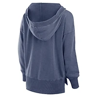 Women's Fanatics  Heather Navy Dallas Cowboys Initiative Snow Wash French Terry V-Neck Pullover Hoodie
