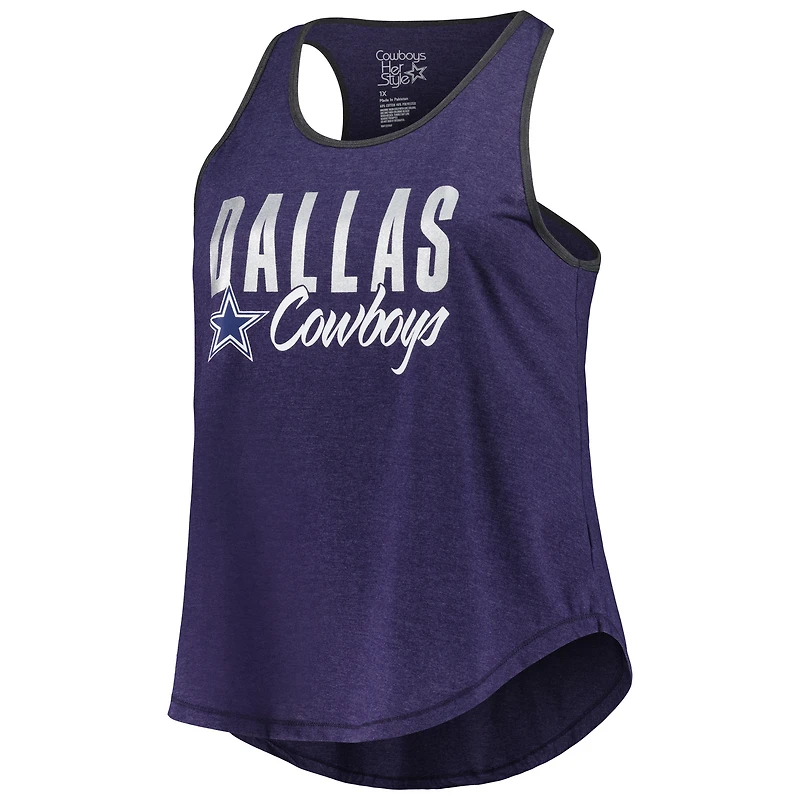 Women's Fanatics Heather Navy Dallas Cowboys Plus Fuel Tank Top