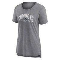 T-shirt moderne à dos tombant Fanatics pour femmes, gris chiné, Dallas Cowboys