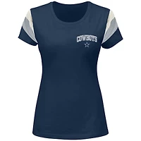 Women's Fanatics Micah Parsons Navy Dallas Cowboys Plus Sleeve Stripe Name & Number T-Shirt