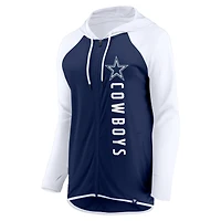 Sweat à capuche entièrement zippé Fanatics pour femmes, bleu marine/blanc, Dallas Cowboys Forever Fan