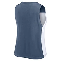 Débardeur color block Fanatics pour femmes bleu marine/blanc Dallas Cowboys Script