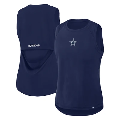 Débardeur de performance Fanatics Navy Dallas Cowboys pour femme, dos en maille drapée