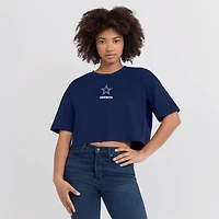 Women's Fanatics Navy Dallas Cowboys Elements Super Soft Boxy Cropped T-Shirt