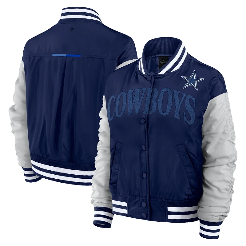 Veste à boutons-pression intégrale Elements Wave de Dallas Cowboys la marque Fanatics pour femme, bleu marine
