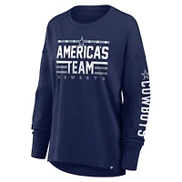 T-shirt à manches longues Fanatics bleu marine pour femme, motif Hometown Legacy des Cowboys de Dallas