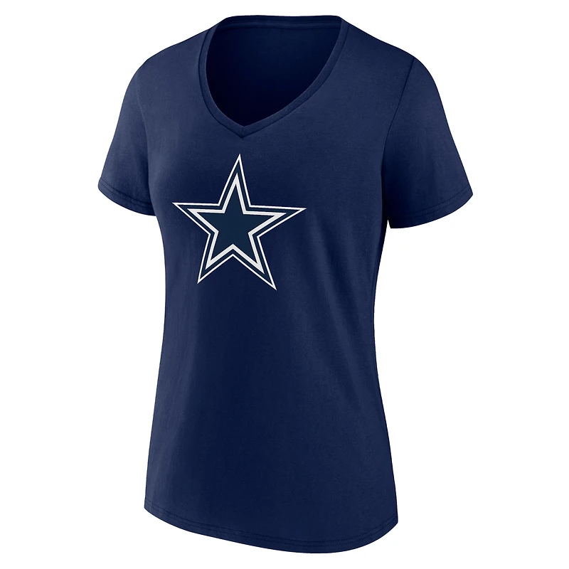 T-shirt à col en V pour la fête des mères Fanatics Navy Dallas Cowboys femmes