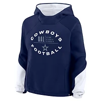 Women's Fanatics Navy Dallas Cowboys Oversized Redzone Bubble Screen Pullover Hoodie