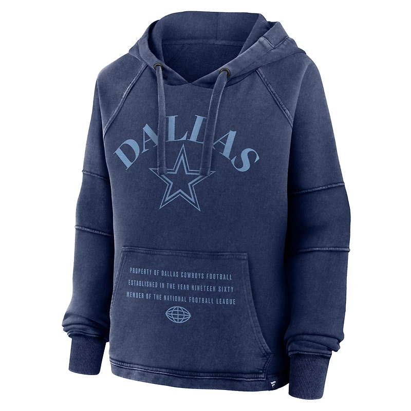 Sweat à capuche surdimensionné manches raglan bleu marine pour femme Fanatics des Cowboys de Dallas