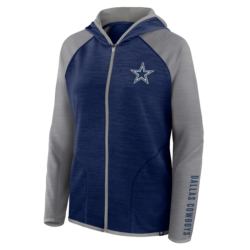 Women's Fanatics Navy Dallas Cowboys Plus End Around Pass Full-Zip Hoodie