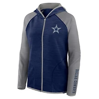 Women's Fanatics Navy Dallas Cowboys Plus End Around Pass Full-Zip Hoodie