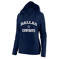 Women's Fanatics Navy Dallas Cowboys Plus Heart & Soul V-Neck Hoodie