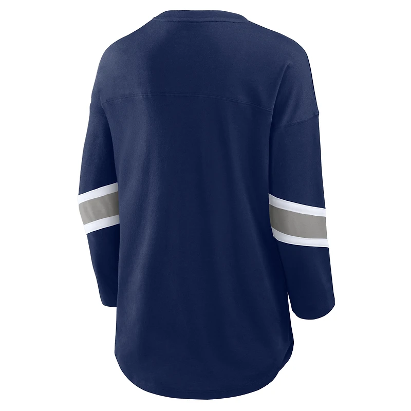 Women's Fanatics Navy Dallas Cowboys Plus Redzone 3/4-Sleeve Scoop Neck T-Shirt