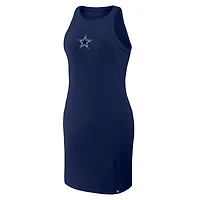Robe sans manches côtelée tri-blend bleu marine Dallas Cowboys de Fanatics pour femme