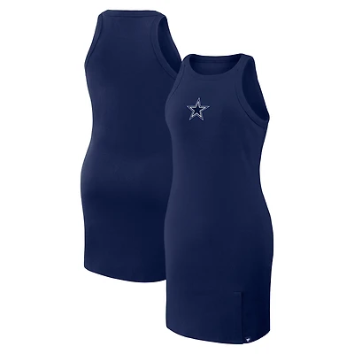 Robe sans manches côtelée tri-blend bleu marine Dallas Cowboys de Fanatics pour femme