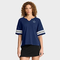 T-shirt Fanatics pour femme bleu marine Dallas Cowboys Redzone Curl Route