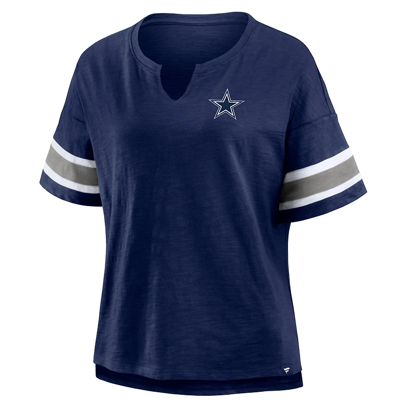 Women's Fanatics Navy Dallas Cowboys Redzone Curl Route T-Shirt