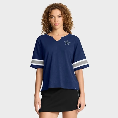 T-shirt Fanatics pour femme bleu marine Dallas Cowboys Redzone Curl Route