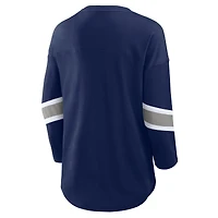 T-shirt Fanatics bleu marine à manches 3/4 pour femme, motif Redzone Bling des Cowboys de Dallas
