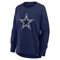 Women's Fanatics Navy Dallas Cowboys Relaxed Hip Essential Long Sleeve T-Shirt