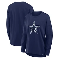 Women's Fanatics Navy Dallas Cowboys Relaxed Hip Essential Long Sleeve T-Shirt