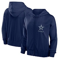 Sweat à capuche entièrement zippé Fanatics pour femmes, bleu marine, Dallas Cowboys Script Lock