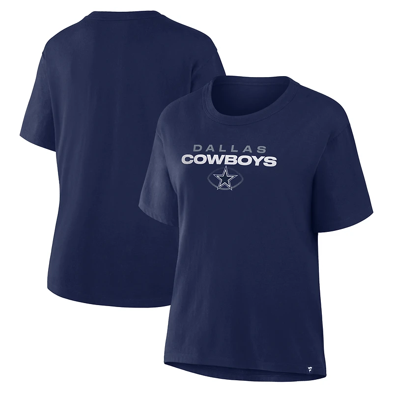 Women's Fanatics  Navy Dallas Cowboys Team Fade Legacy Scoop Neck T-Shirt
