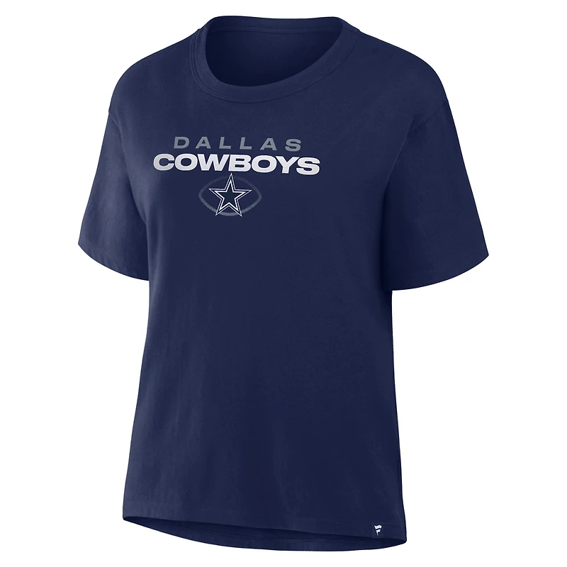 Women's Fanatics  Navy Dallas Cowboys Team Fade Legacy Scoop Neck T-Shirt
