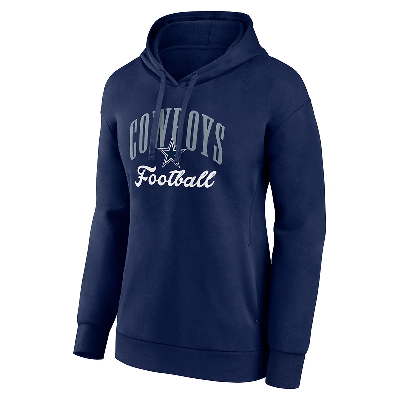 Sweat à capuche avec logo de l'équipe des Dallas Cowboys Fanatics pour femmes bleu marine Victory Script