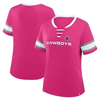 T-shirt à lacets Athena Redzone Draw Play des Cowboys de Dallas pour femmes, rose